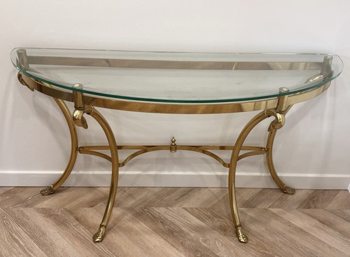 Vintage brass swan console - brass,